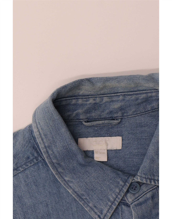 Cos Denimskjorte til mænd, stor blå bomuld