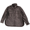 Zara Dame imiteret læder skjorte UK 14 Medium Sort Polyester