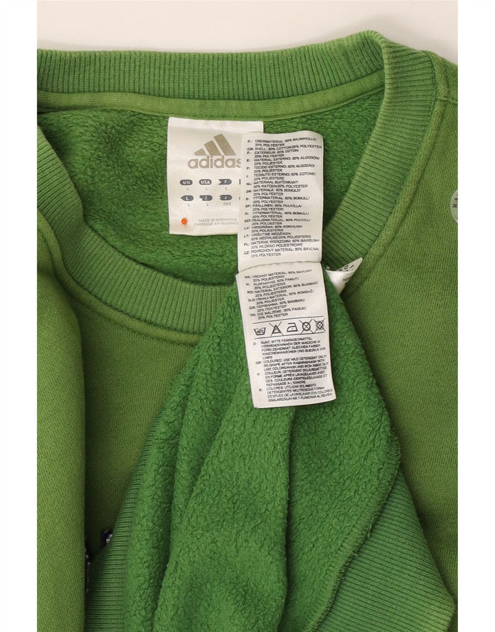 ADIDAS grafisk sweatshirt til mænd, stor grøn bomuld