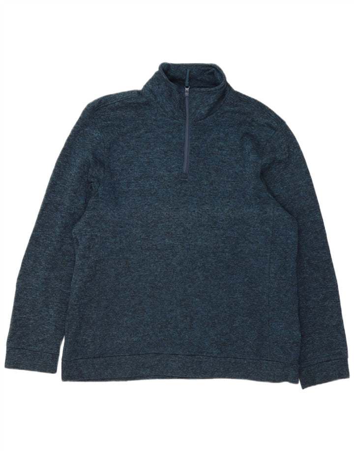 Mountain Warehouse Herre Zip Neck Sweatshirt Jumper XL Navy Blue Flecked