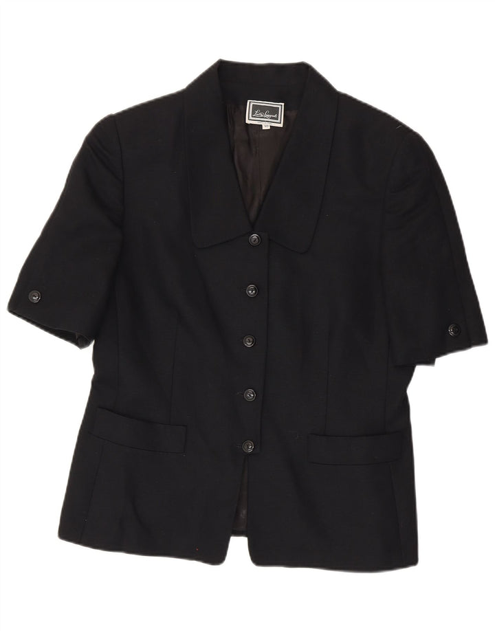 Luisa Spagnoli Dame 5 Knapper Kortærmet Blazer Jakke IT 40 Lille Sort