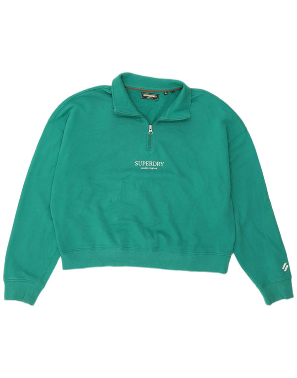 Superdry Womens Oversized grafisk sweatshirt Jumper UK 10 Small Green