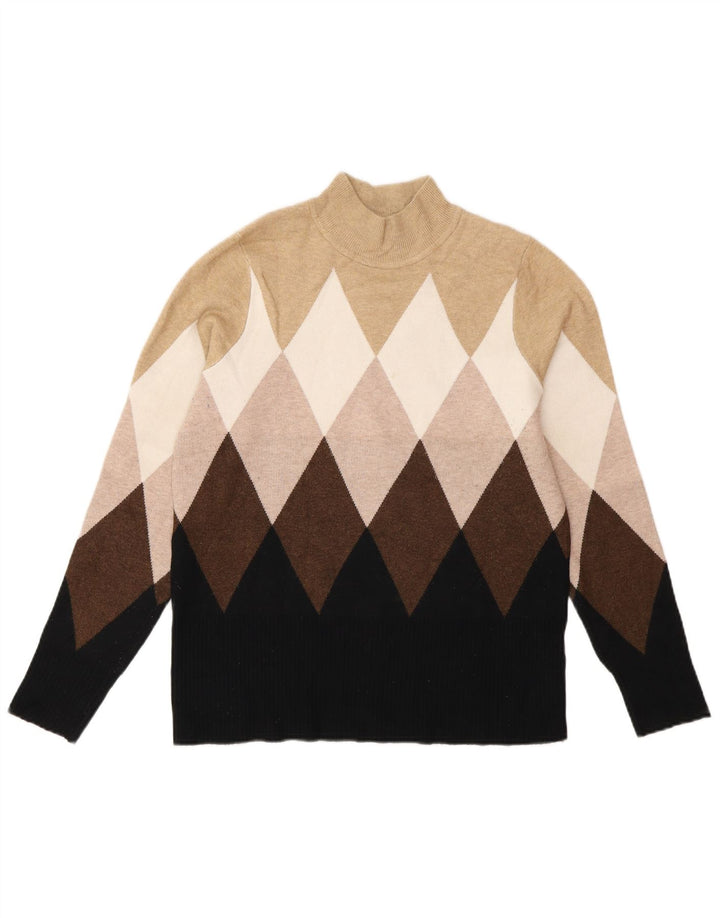 Marks & Spencer Dame Turtle Neck Jumper Sweater UK 12 Medium Multicoloure