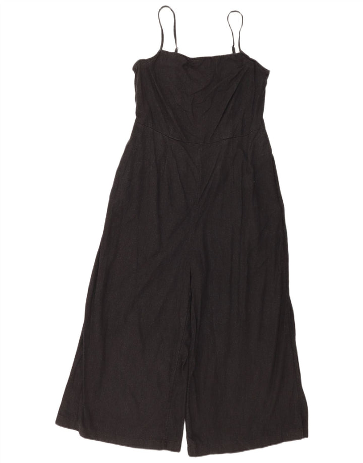 Marks & Spencer Dame ærmeløs Jumpsuit UK 10 Small Black Linen