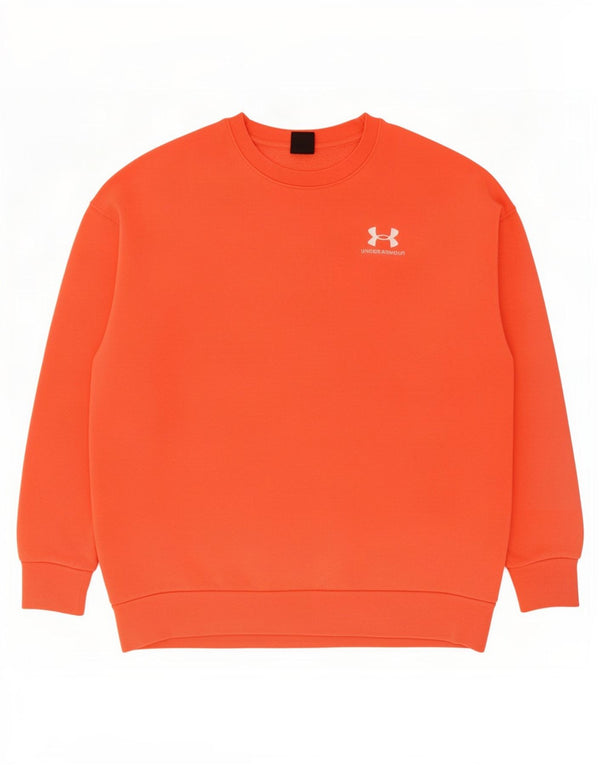 Under Armour Dame Oversized Sweatshirt Jumper UK 10 Small Pink Bomuld