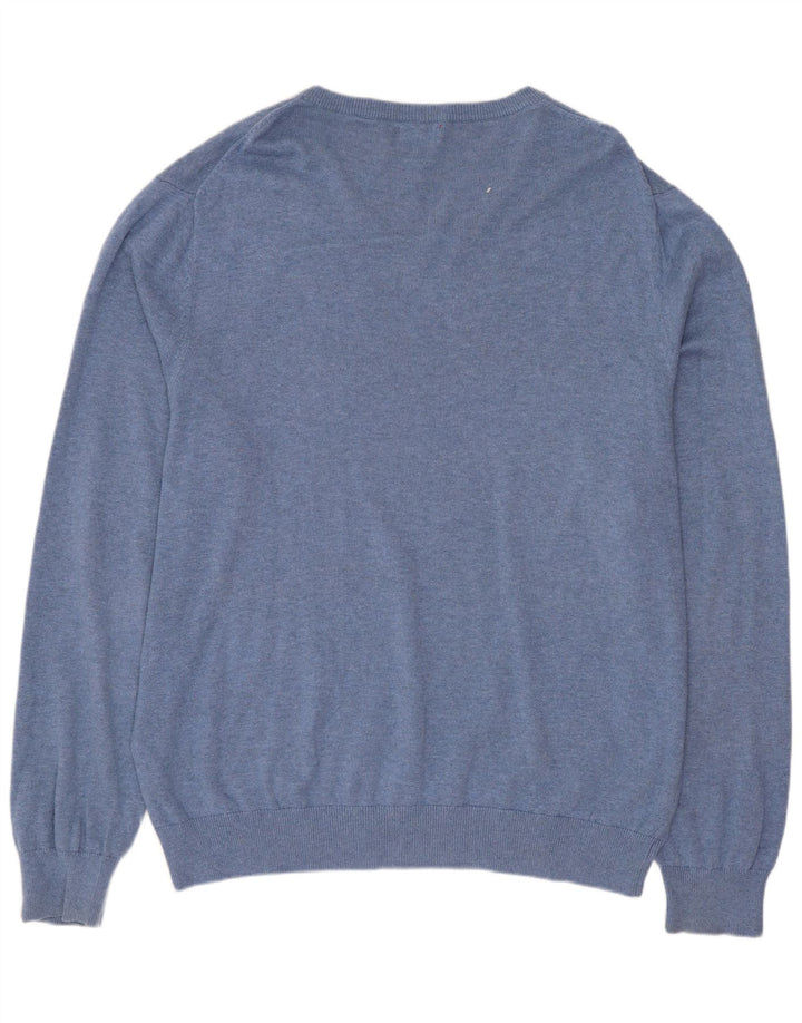 IZOD Herre V-hals sweater Stor blå bomuld