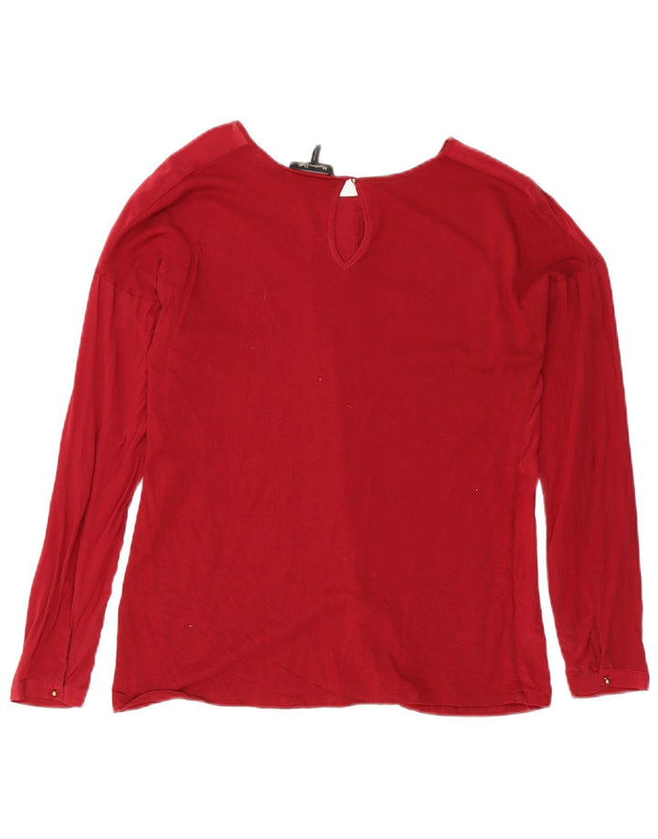 Massimo Dutti Dame Loose Fit Bluse Top UK 10 Lille Rød