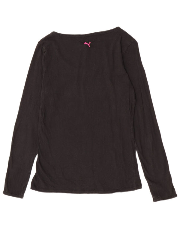Puma Dame Grafisk Top Langærmet UK 12 Medium Sort