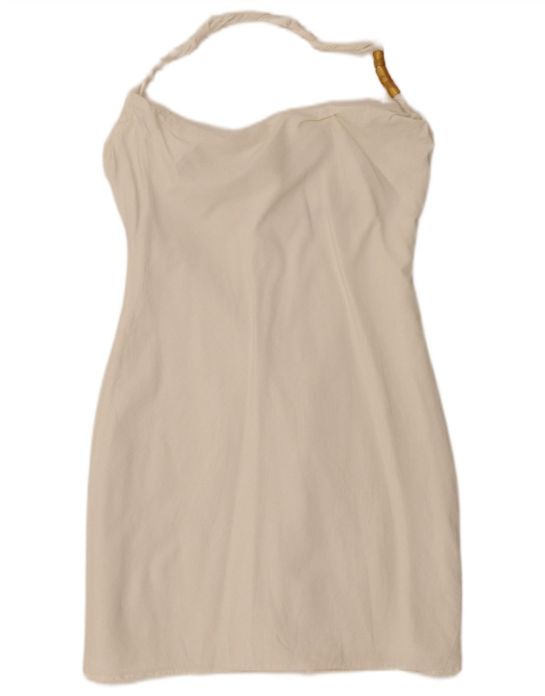 Zara Dame Mini Halter Dress UK 14 Large White Viscose