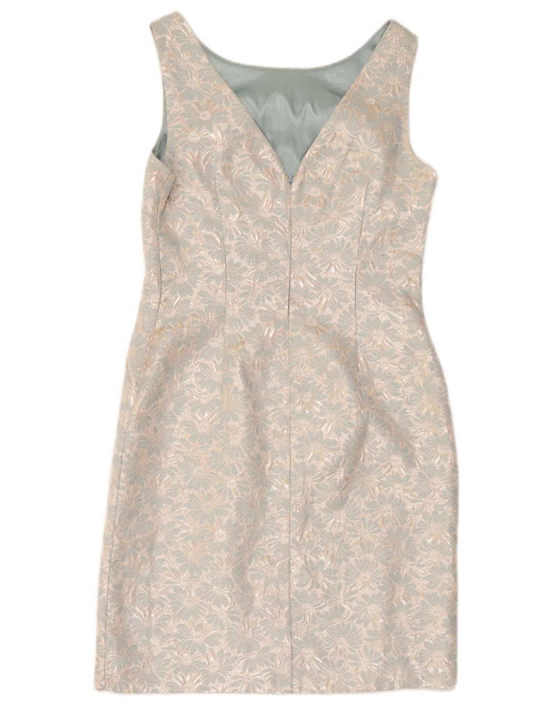 Monsoon Womens Ærmeløs Skede Kjole UK 12 Medium Blue Floral Polyester