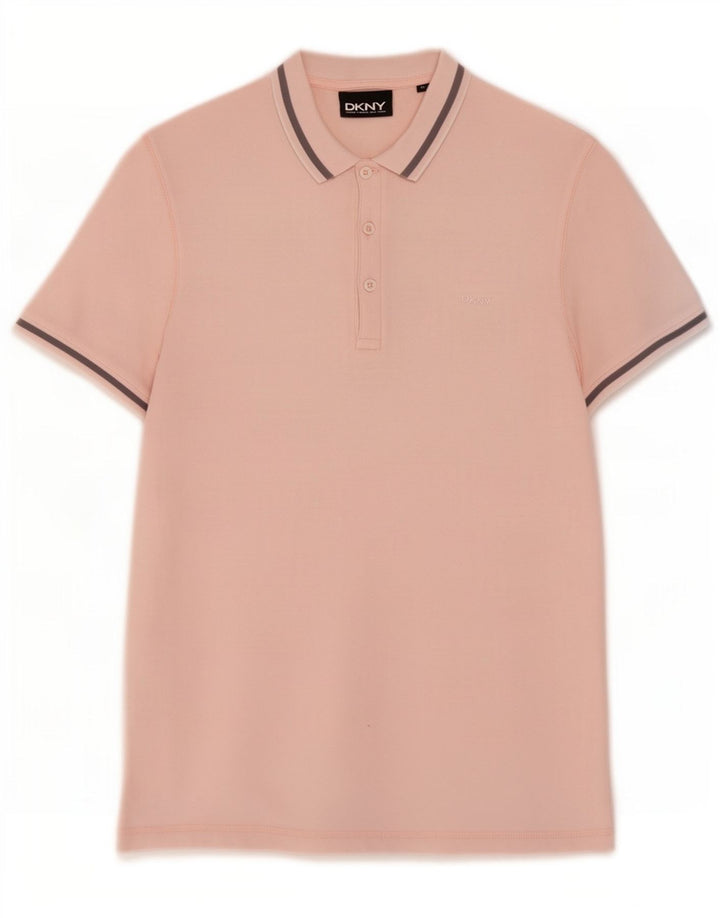 Dkny Herre Polo Shirt Medium Pink Bomuld