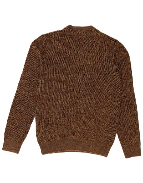 Trussardi Jeans Dame Crew Neck Jumper Sweater UK 14 Large Brown Flecked