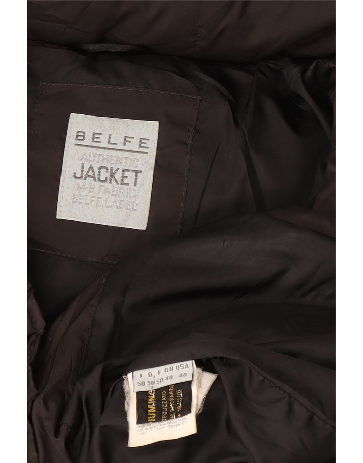 Belfe Herre hættepolstret jakke UK 40 Stor sort polyester