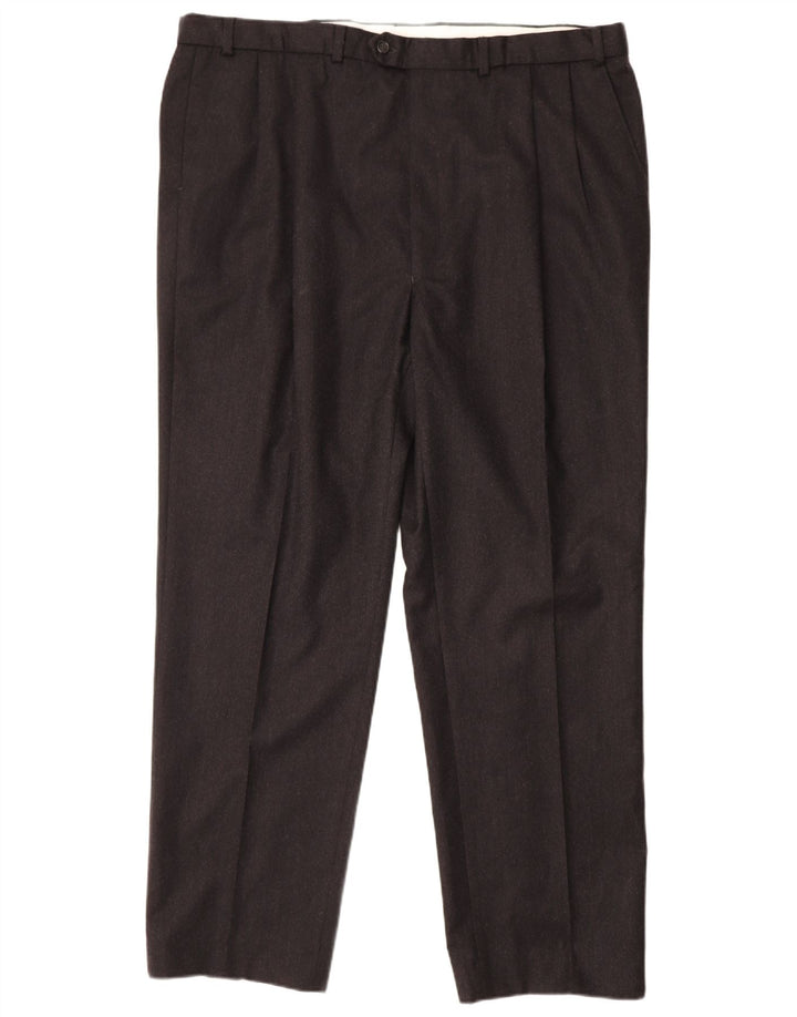 MARKS & SPENCER Herre Pegged Suit Bukser W44 L33 Sort Uld