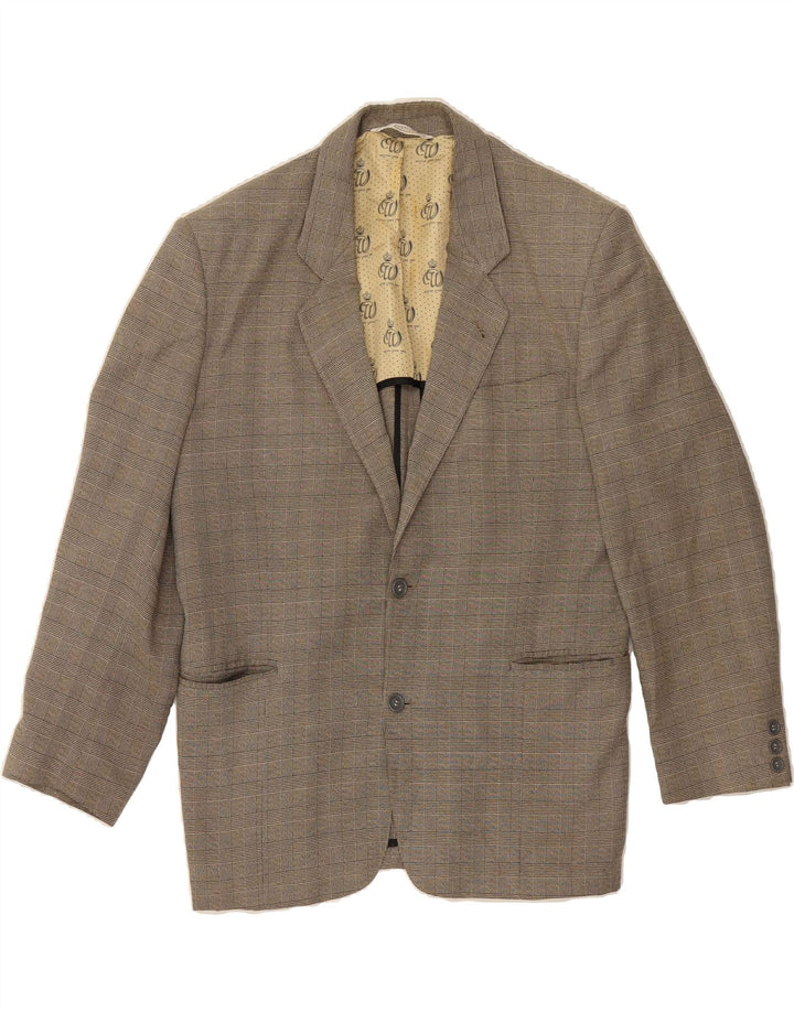 WAMPUM Mens 2 Button Blazer Jacket UK 38 Medium Grey Check Vintage Wampum and Second-Hand Wampum from Messina Hembry 