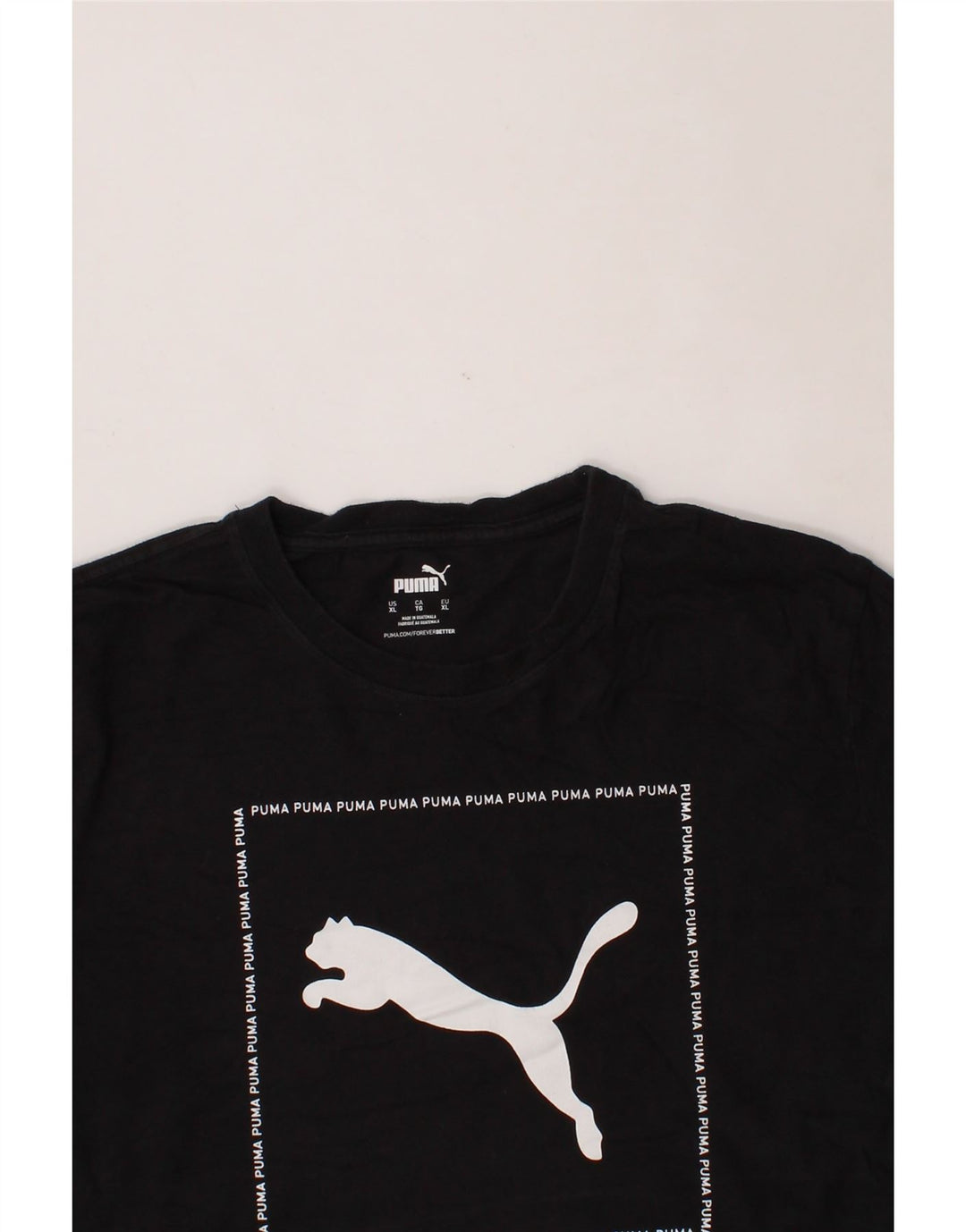 PUMA Mens Graphic T-Shirt Top XL Black Cotton Vintage Puma and Second-Hand Puma from Messina Hembry 