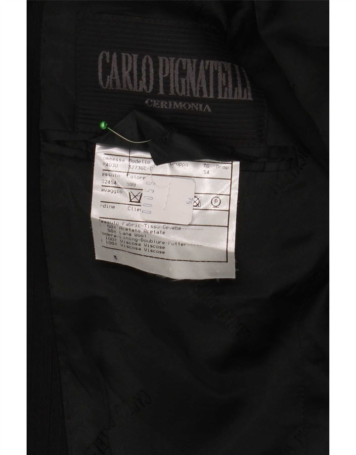 Carlo Pignatelli Herre 2-knaps blazerjakke IT 54 2XL Sort nålestribe