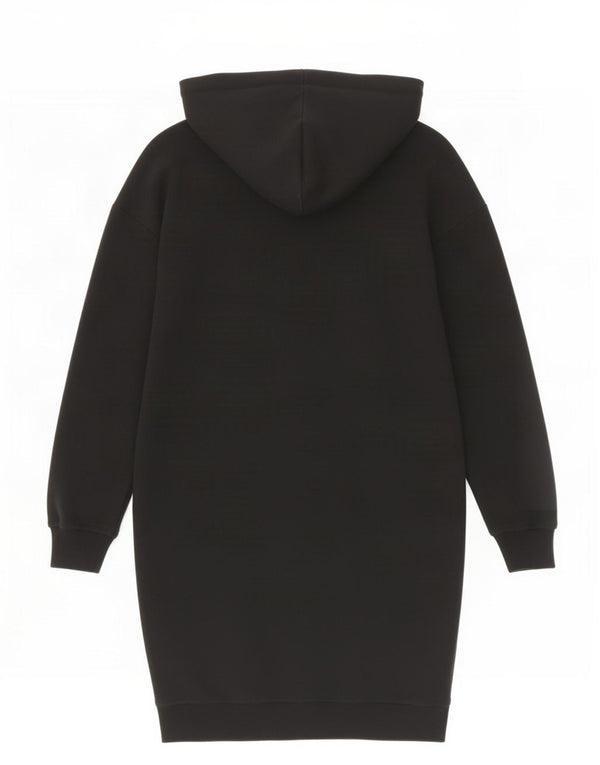 Moschino Womens Oversized grafisk langærmet hættekjole UK 6 XS Sort