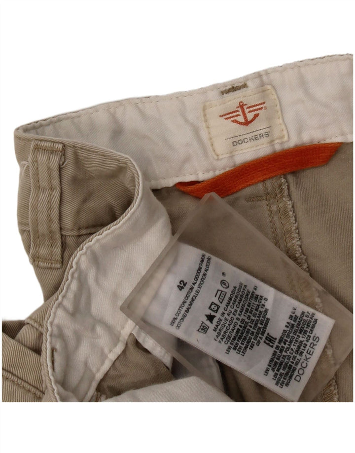 DOCKERS Herre Cargo Shorts W42 2XL Beige Bomuld