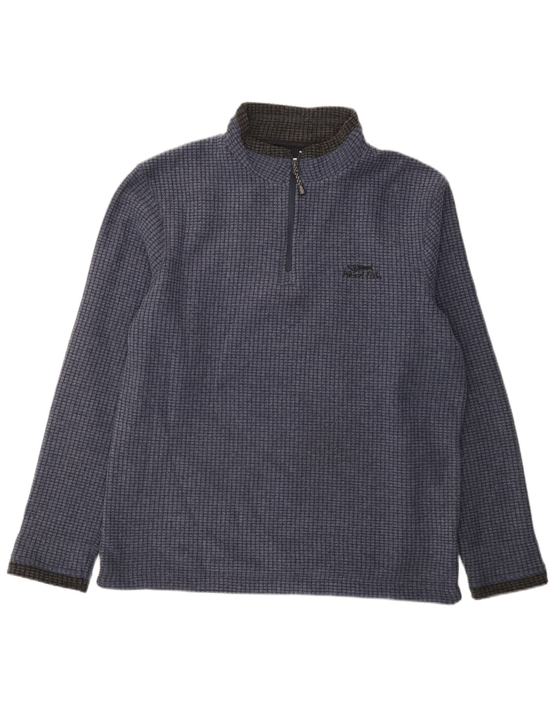 Weird Fish Herre Zip Neck Fleece Jumper Large Navy Blue Polyester