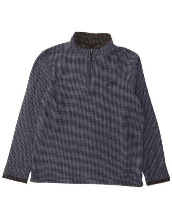 Weird Fish Herre Zip Neck Fleece Jumper Large Navy Blue Polyester