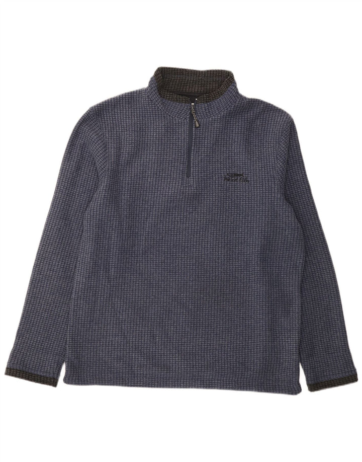 Weird Fish Herre Zip Neck Fleece Jumper Large Navy Blue Polyester