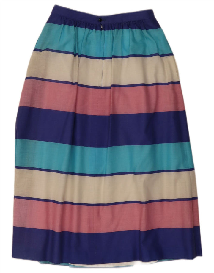VINTAGE Womens A-Line Skirt IT 36 XS W24 Multicoloured Striped Polyester