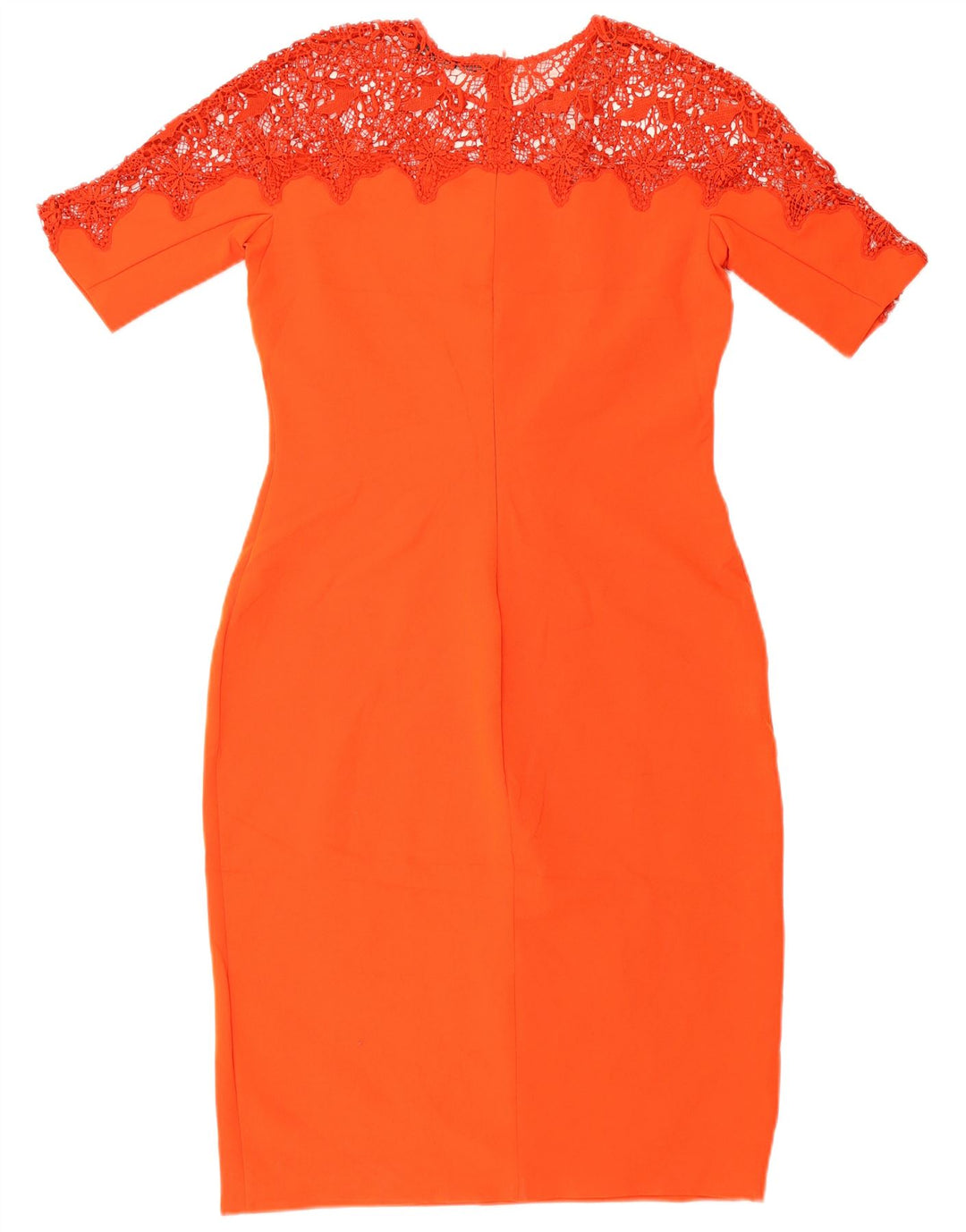 Zara Dame Lace Sheath Dress UK 14 Large Red Polyester