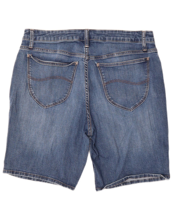 LEE Womens Riders Mid Rise Bermuda Denim Shorts W32 Medium Blue