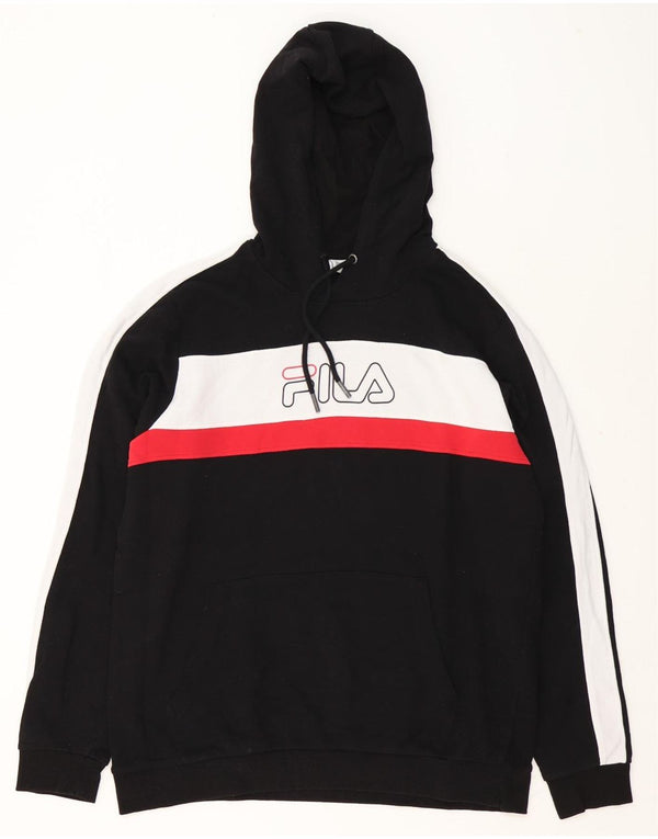 Fila Grafisk hættetrøje til mænd 2XL Sort Colourblock