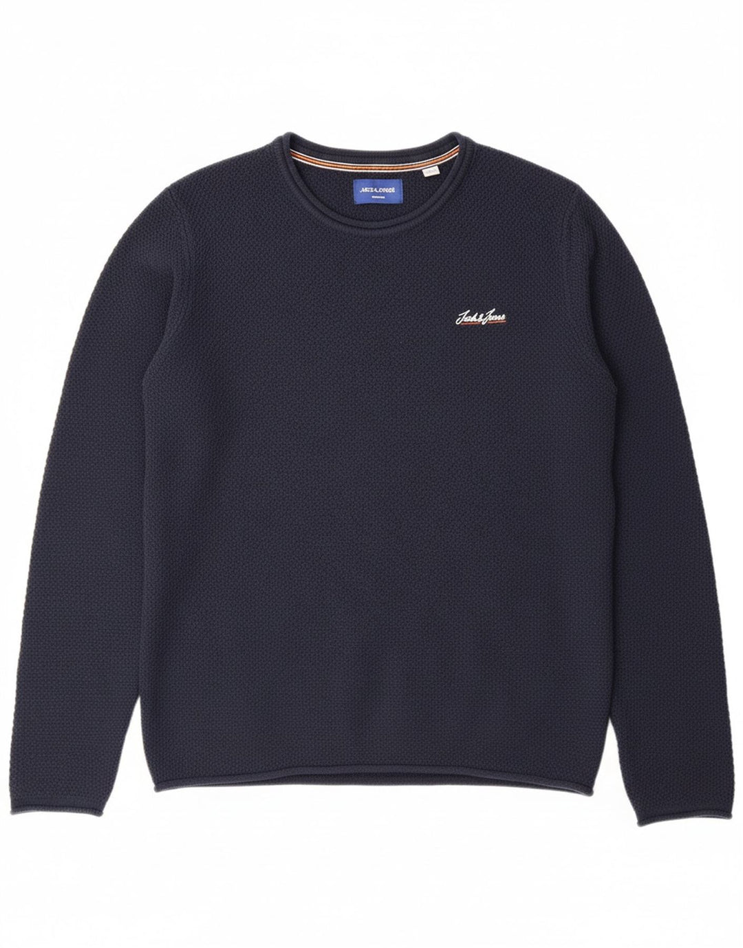 JACK & JONES Mens Crew Neck Jumper Sweater Small Navy Blue Cotton