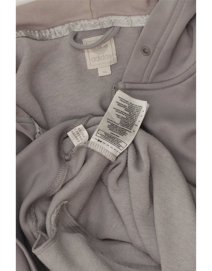 Adidas Herre grafisk hættetrøje med lynlås XL Grå polyester