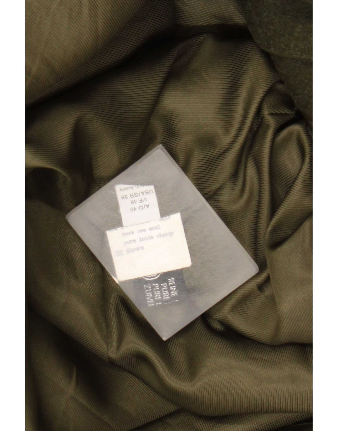 Amadeus Herre Overfrakke UK 38 Medium Khaki Virgin Wool