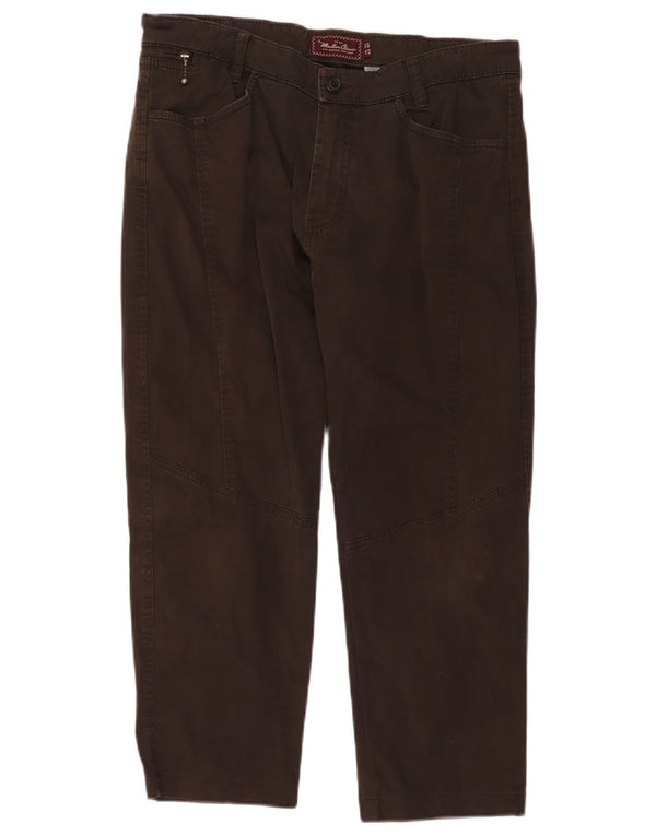 Marlboro Classics Herre Straight Cropped Trousers EU 50 Large W34 L24 Brun