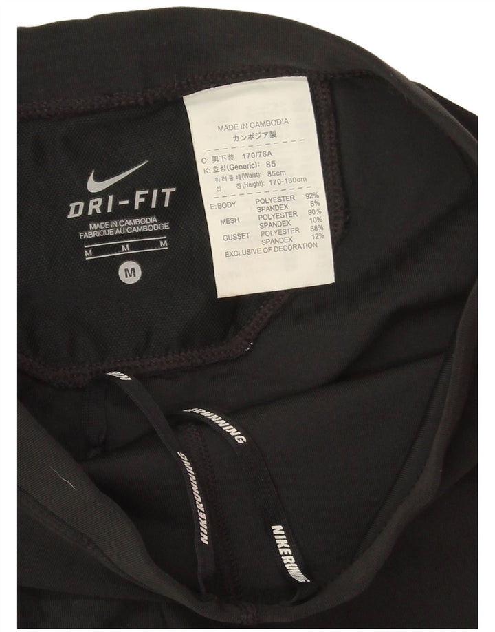 Nike Dame Dri Fit Leggings UK 12 Medium Sort Polyester