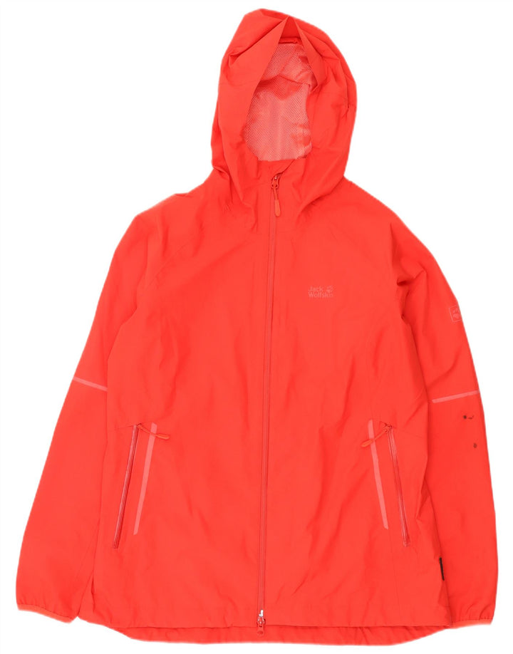 Jack Wolfskin Dame Regnjakke med hætte UK 14/16 Stor rød polyester