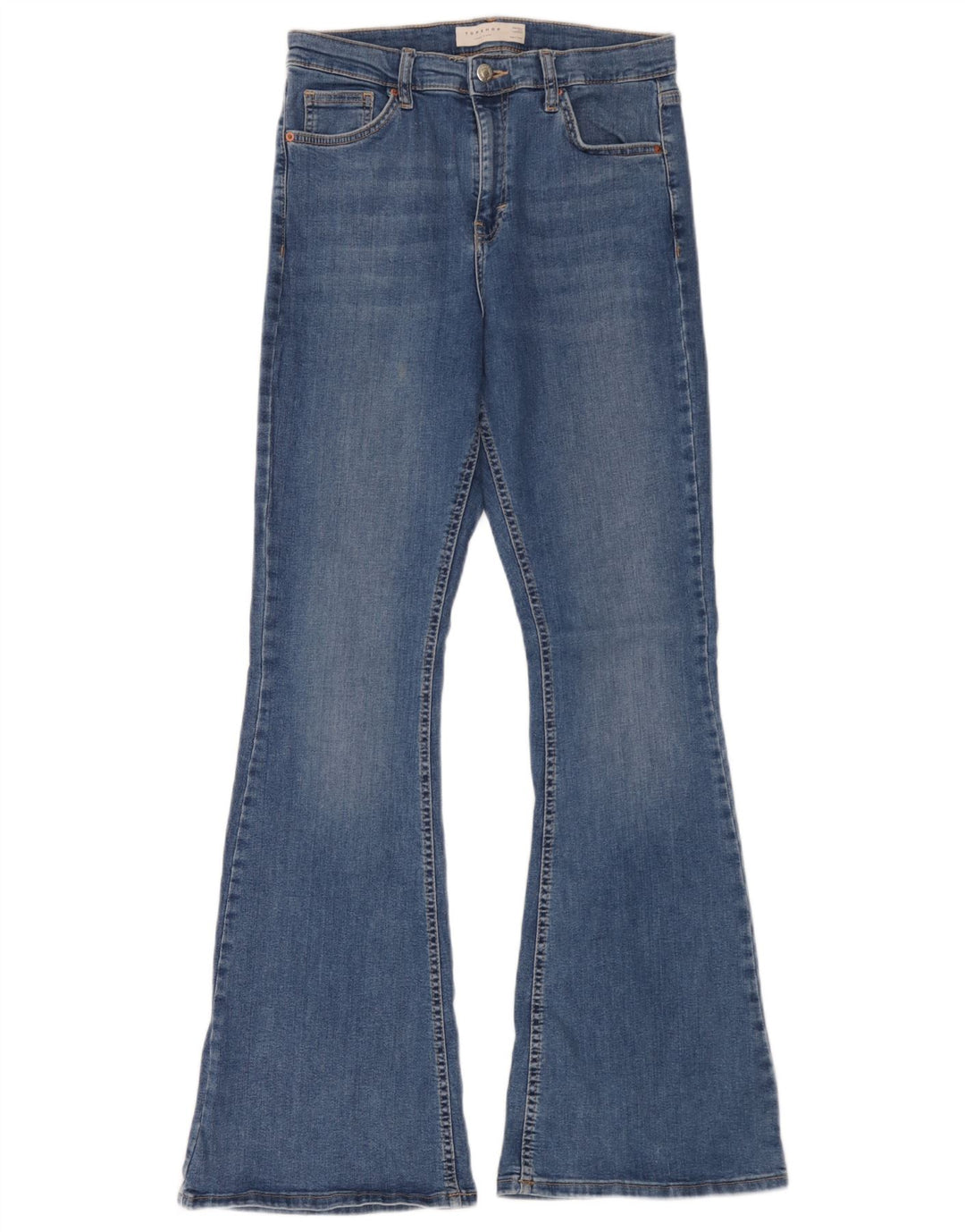 Topshop Dame Jamie Flared Jeans W30 L32 Blå Bomuld