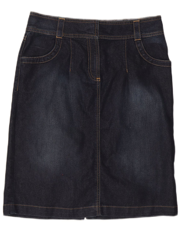 Monsoon Dame Denim Nederdel UK 10 Small W30 Navy Blue Bomuld
