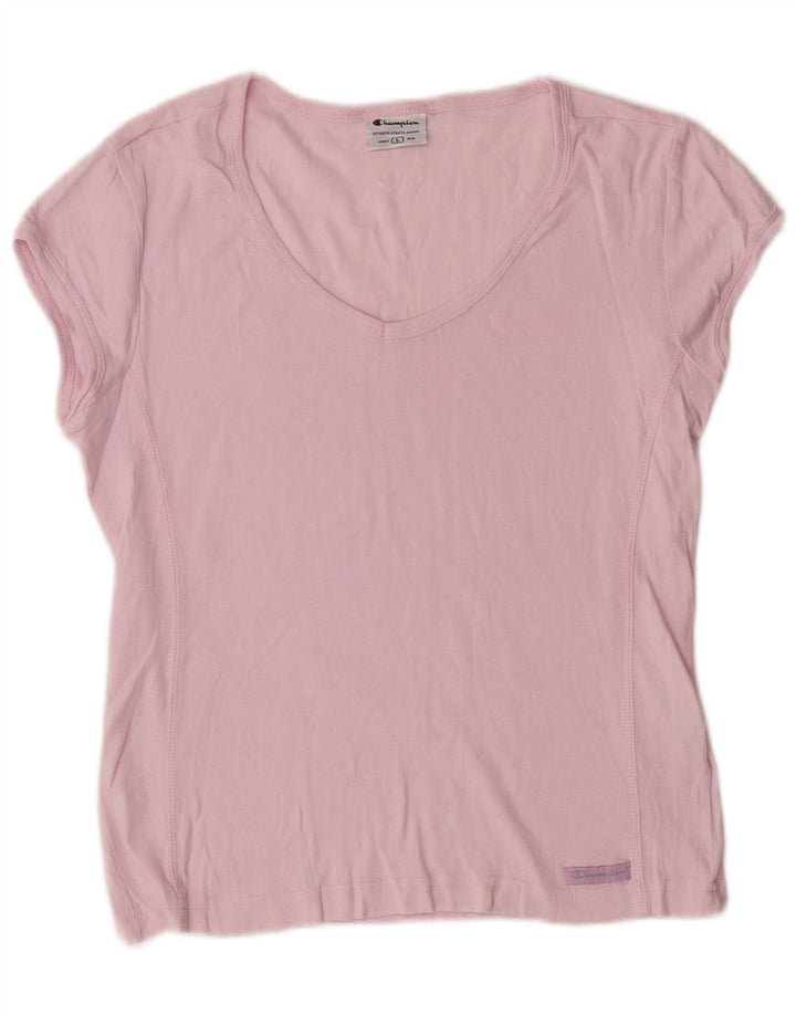 CHAMPION Dame T-Shirt Top UK 14 Stor Pink Bomuld