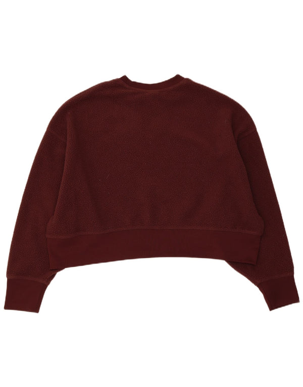 Nike Womens Crop Oversized Fleece Jumper UK 10 Lille brun polyester