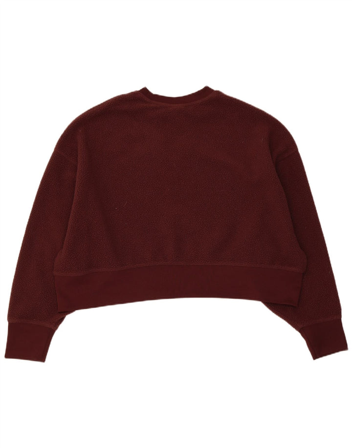 Nike Womens Crop Oversized Fleece Jumper UK 10 Lille brun polyester