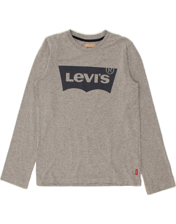 LEVI'S Boys Graphic Top Long Sleeve 11-12 Years Grey Vintage Levi's and Second-Hand Levi's from Messina Hembry 