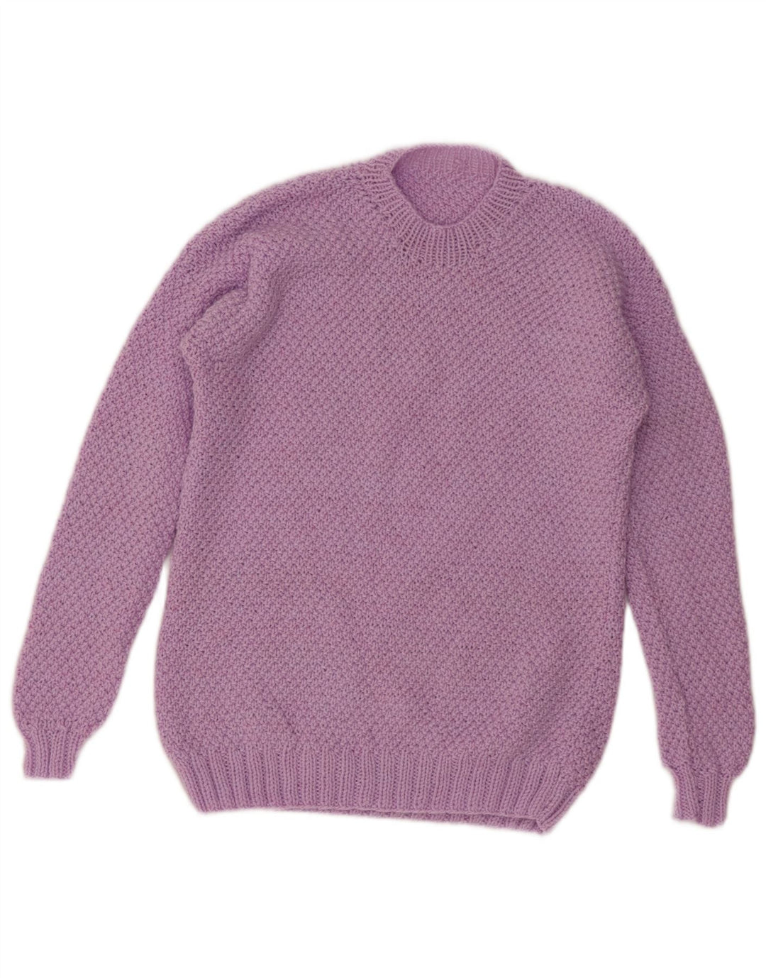 VINTAGE Dame sweater med rund hals DK 12 Medium Lilla