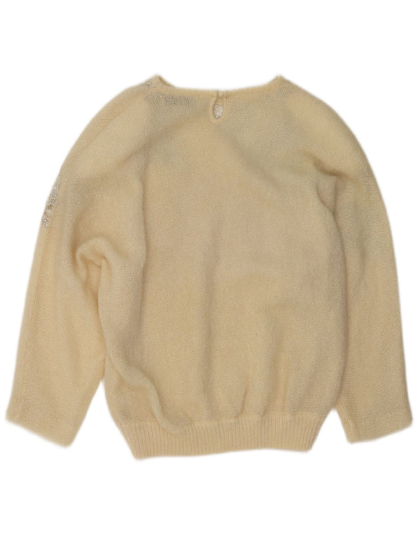 Giorgio Grati Dame Boat Neck Jumper Sweater IT 44 Medium Off White Floral