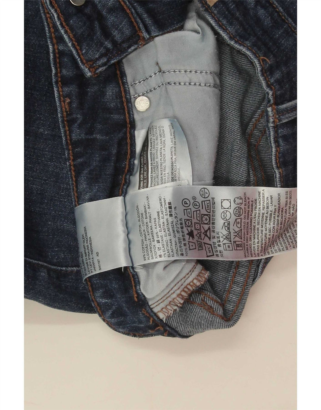 Levi's Slim Jeans til kvinder W29 L30 blå bomuld