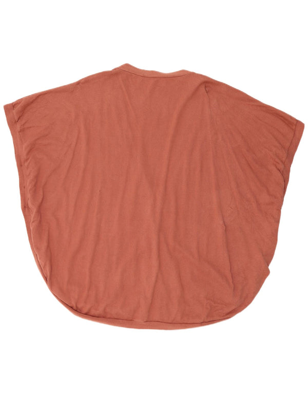 Topshop Dame Ærmeløs Poncho Cardigan Sweater UK 14 Stor Brun Bomuld