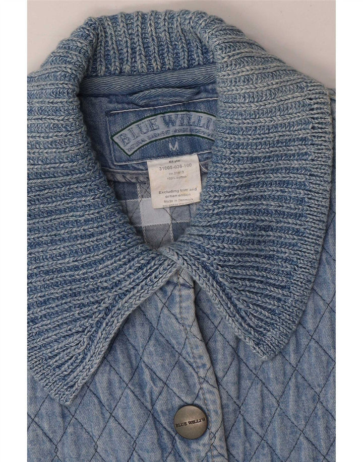 Blue Willi's Dame Quilted Denim Gilet UK 14 Medium Bomuld