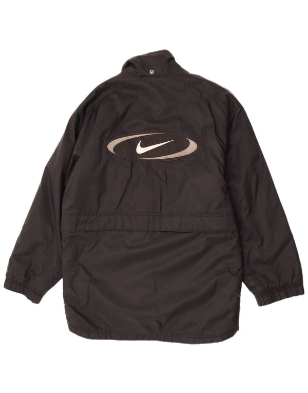 Nike Herre Graphic Windbreaker Coat UK 39/41 Medium Black