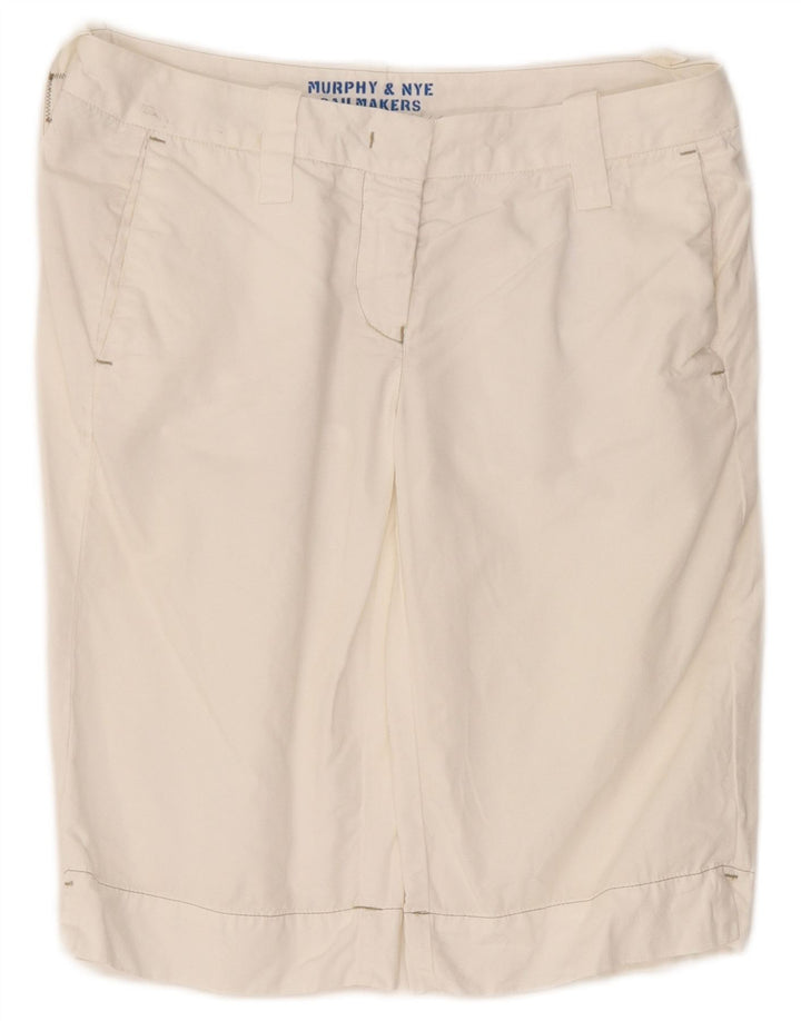 Murphy & Nye Womens Sailmakers Chino Shorts W30 Medium White Bomuld