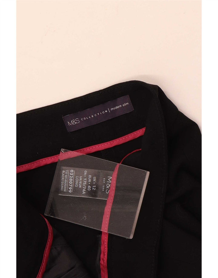 Marks & Spencer Dame Moderne Slim Suit Bukser UK 12 Medium W32 L29 Sort